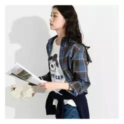 피그먼트 FW톤라벨크롭체크남방셔츠 택가 37900원