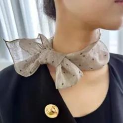 아트박스/오엠티 린넨스카프 쁘띠 여성 봄 가을 도트 면 스카프