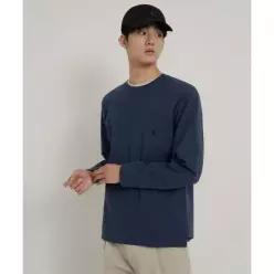 빈폴 멘 멜란지 포켓 로고 티셔츠 네이비 BC6241C62R