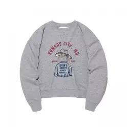 리 LEE우먼 그래픽 맨투맨 그레이 LE2603CR61GR 474511