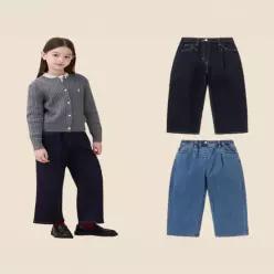 26FW [Essential] 여아 세미 와이드 데님 팬츠