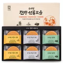 두레생협 우리밀 전병선물(대/24개) 국산 흑임자 땅콩 녹차 전병