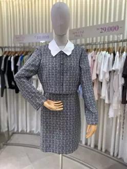 로엠 배색카라 트위드 2in1 원피스 RMOWE49S12 753727 469395
