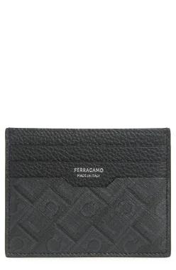FERRAGAMO 페라가모 간조 모노그램 가죽 카드 케이스 7547556