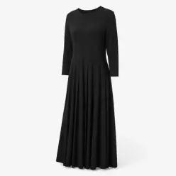 띠어리 26 Pleat Midi Sweater Jersey 2 Dress P1125601 001) 플리츠 미디 스웨터 저지 2 피스)