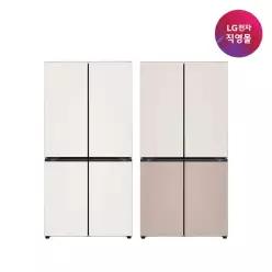LG 디오스 AI 오브제컬렉션 냉장고 4도어 870L 글라스 H876GBB011/H876GGA011