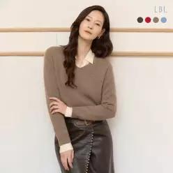 (26FW) 퓨어라쿤100 V넥 니트