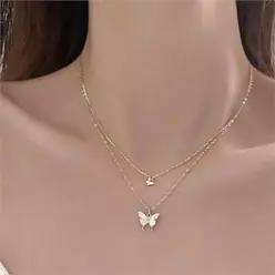 여성 목걸이 목걸이 레이어드 나비 데일리 주얼리 펜던트 선물