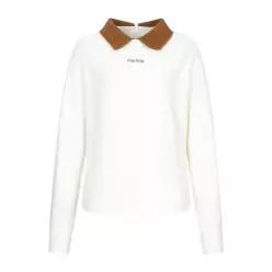 [하프클럽/]여성 니트 카라 뒷지퍼티셔츠 O화이트 (QW0DKS40330)