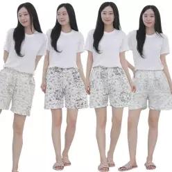 [라일리여성언더웨어] Rly 여성 뜨왈 3부바지 면 잠옷바지 데일리 홈웨어