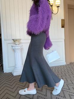 여성 머메이드 스커트 초청 인디 프렌치 따뜻한 니트 여 봄가