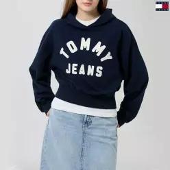 백화점 타미진스 여성 오버핏 타미로고 플리스 후드티 T32G7TTO26TWT1