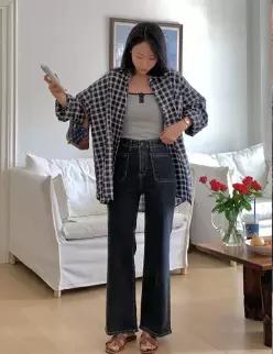 8837 그레시 포켓 세미와이드 데님 (one color) 히든밴딩