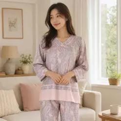 비너스 7부 홈웨어 여성 파자마 간절기 상하세트 잠옷 이지웨어 실내복 [VEP2232S]