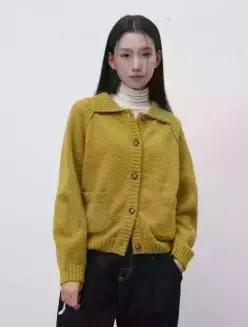 제네럴아이디어 generalideastandard 부클 카라 포켓 가디건 OLIVE WBE4L04553