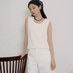 아이보리 민소매 니트 BF6551C020 _BF