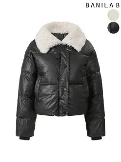 [바닐라비]여성 뽀글이 카라 스트링 숏패딩