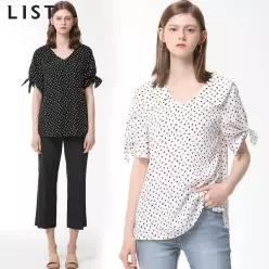[리스트(LIST)] 리본 슬리브 프린트 블라우스 (택가격:128000원)