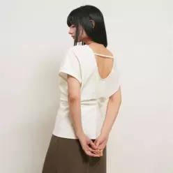 제너럴아이디어 GF2LTS524WH 백 포인트 드레이프 티셔츠 [OFF WHITE] 2 6346164