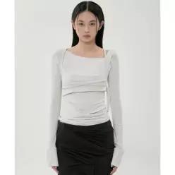 FLAREUP Layered Bustier Long Sleeve FL-105_Cloud White