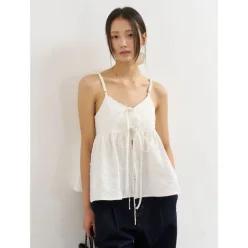제너럴아이디어 텍스처드 버블 슬리브리스 블라우스 [WHITE] WBE2L03526 383317