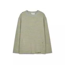 MATIN KIM STRIPE DAMAGED LOOSE PULLOVER IN BEIGE 5974135 MK2611PO301UBE