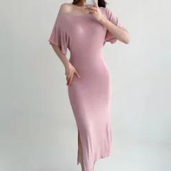 여자 볼드숄더 트임 인어공주 30대 편한 롱원피스