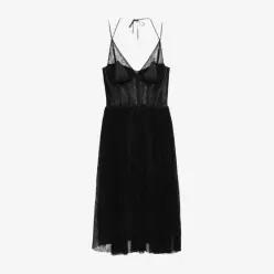 엘리자베타프랭키 플로럴 레이스 코르셋 미디 원피스 AB97266E2110 BLACK