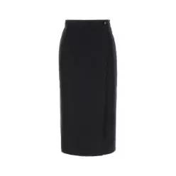 [X45]BOTTEGA VENETA 873834V6NP0 1010 여성 스커트 치마 롱 미디 미니스커트 Black gabard