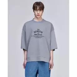 송지오 컬렉션 페인트 온 블랙 돌먼 티셔츠 라이트 그레이 SH3TS737LG 5081235