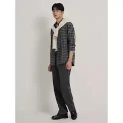 [매장정품] 빈폴 26SS 변형 스몰 옴브레 체크 셔츠 - 애쉬(BC6264C134)