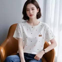 [하프클럽/]별모양 루즈핏 반팔 티셔츠 레터링 프린팅 여름 데일리 이너웨