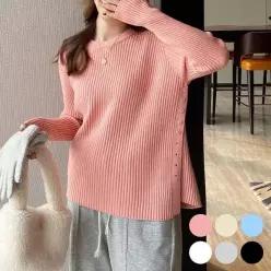 [하프클럽/]라운드넥 옆부분 단추 니트 티숙 URD260 티 티숙 반팔 나시 흰티 XL