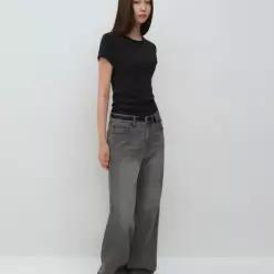 MWFNP0A03GR 무신사 스탠다드 우먼 에센셜 와이드 데님 팬츠 그레이 6450032