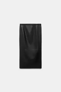 [국내] 자라 ZARA ZW 컬렉션 LIMITED EDITION 100% 레더 스커트 - 블랙 1758/108/800 5373536
