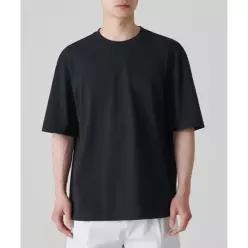 무신사스탠다드 MUSINSA STANDARD [쿨탠다드] 릴렉스 핏 크루 넥 피케 티셔츠 [블랙] MMCTS6Z07-BK 169908