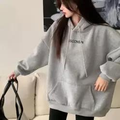 [하프클럽/]오버핏후드티 여성 기모 레터링 데일리 긴팔 상의 가을겨울 루