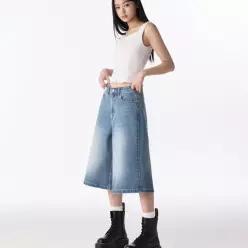 MWENH4Z22LI 무신사 스탠다드 우먼 빅 브러쉬 와이드 버뮤다 데님 팬츠 라이트