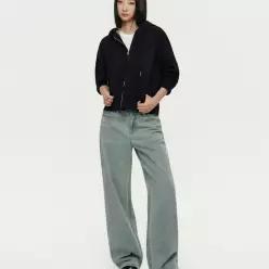 MWCNP0Z05WY 무신사 스탠다드 우먼 로 라이즈 와이드 데님 팬츠 옐로우 스카이