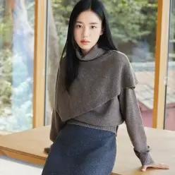셀렙샵에디션 [최초가89 900 반값찬스]알파카 숄 드레이프 니트