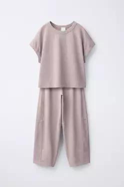 [국내매장] ZARA 여아 워싱 이펙트 티셔츠  벌룬 팬츠 세트 - 로즈핑크 0613/701/633 555119