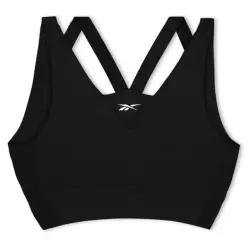 Reebok 리복 크롭 V넥 브라 탑 - 블랙 7745570