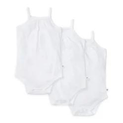 Burt's Bees Baby 유니 베이비 바디수트, 3팩 반소매 원피스 바디수트, 100% 유기농 면, 클라우드 화이트