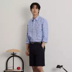 [백화점 정품] 빈폴 25SS 트리아세테이트 하프 팬츠 - 네이비 BC6425C08R