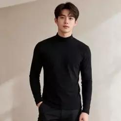 [하프클럽/]기모 반폴라티셔츠 모크넥 가을 겨울 이너웨어 상의 남녀공용