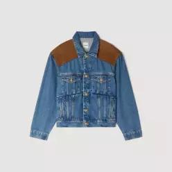 산드로 데님 스웨이드 블라우스 HellJeansblau SFPBL01339