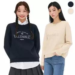 [체이스컬트] (WOMAN) HERITAGE 자수 LETTERING 맨투맨 T-SHIRT/2Color