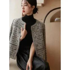 [브리치] 제로투올샵 / 가을겨울 트위드 여성 숏 재킷 혼합색 M