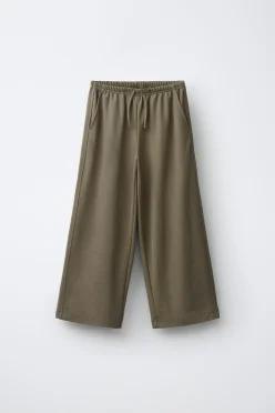 [국내매장] ZARA 여아 와이드 레그 파자마 팬츠 - 카키 2236/605/505 555055