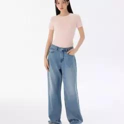 MWENP5Z16LI 무신사 스탠다드 우먼 린넨 라이크 와이드 데님 팬츠 라이트 인디
